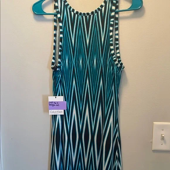 Calvin Klein Blue and White Maxi Dress - Picture 6 of 11
